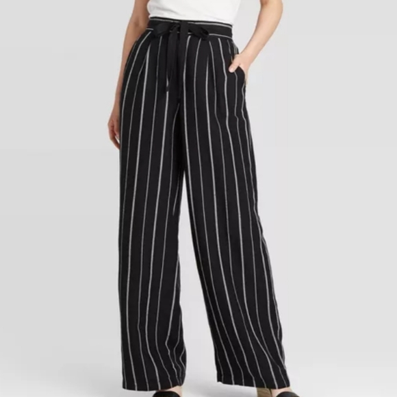 a new day Pants - SOLD Mid-Rise Wide Leg Linen Pants